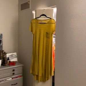 Lula roe yellow T-shirt dress with pocket